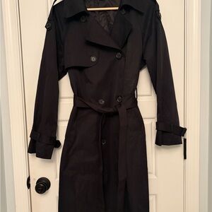 Classic Black Trench Coat - Women's Coat